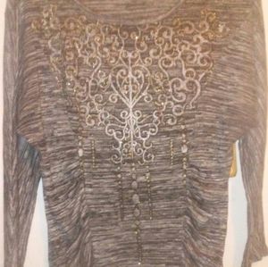 A Silver/Blk and Gold Style and Co Top